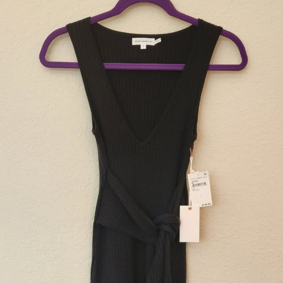 Rib Knit Tie Waist Midi Dress - Picture 3 of 5